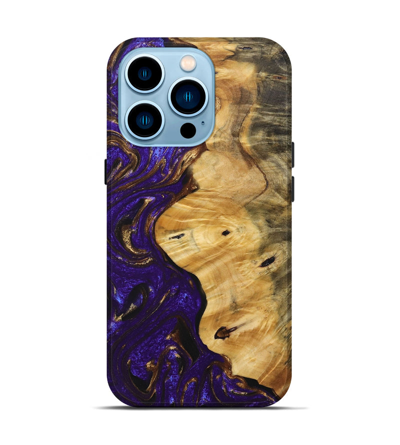 iPhone 14 Pro Wood+Resin Live Edge Phone Case - Hendrix (Purple, 690505)