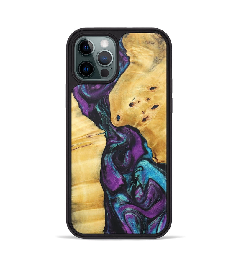 iPhone 12 Pro Wood+Resin Phone Case - Samuel (Purple, 690513)