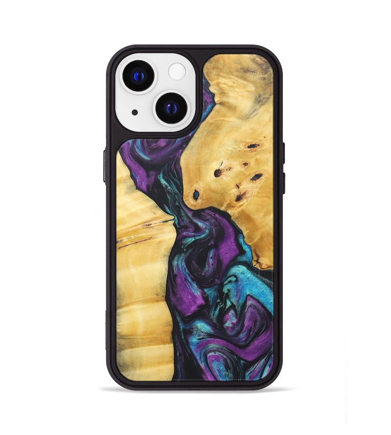 iPhone 13 Wood+Resin Phone Case - Samuel (Purple, 690513)