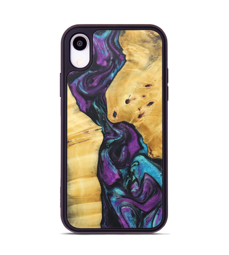 iPhone Xr Wood+Resin Phone Case - Samuel (Purple, 690513)