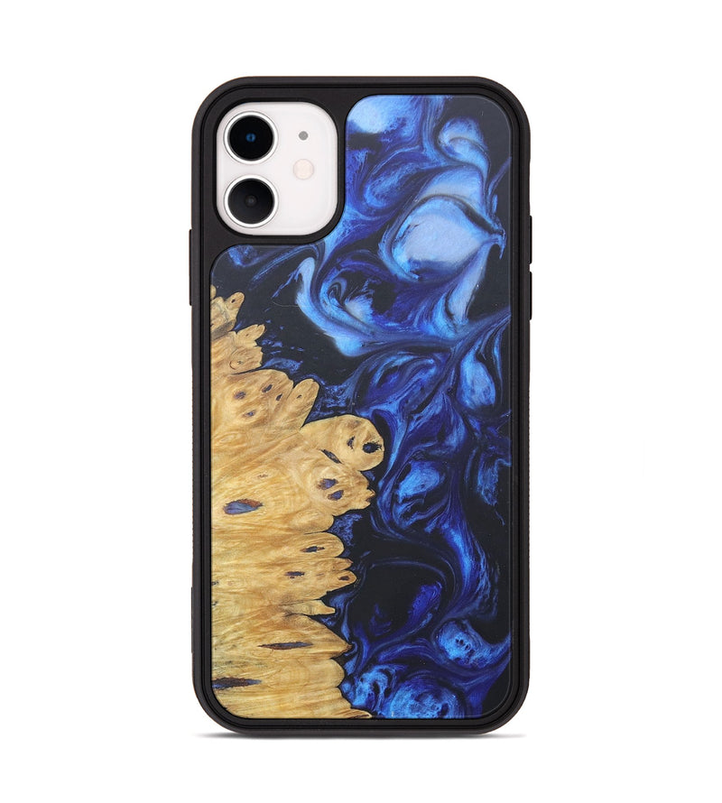 iPhone 11 Wood+Resin Phone Case - Aylin (Blue, 690542)