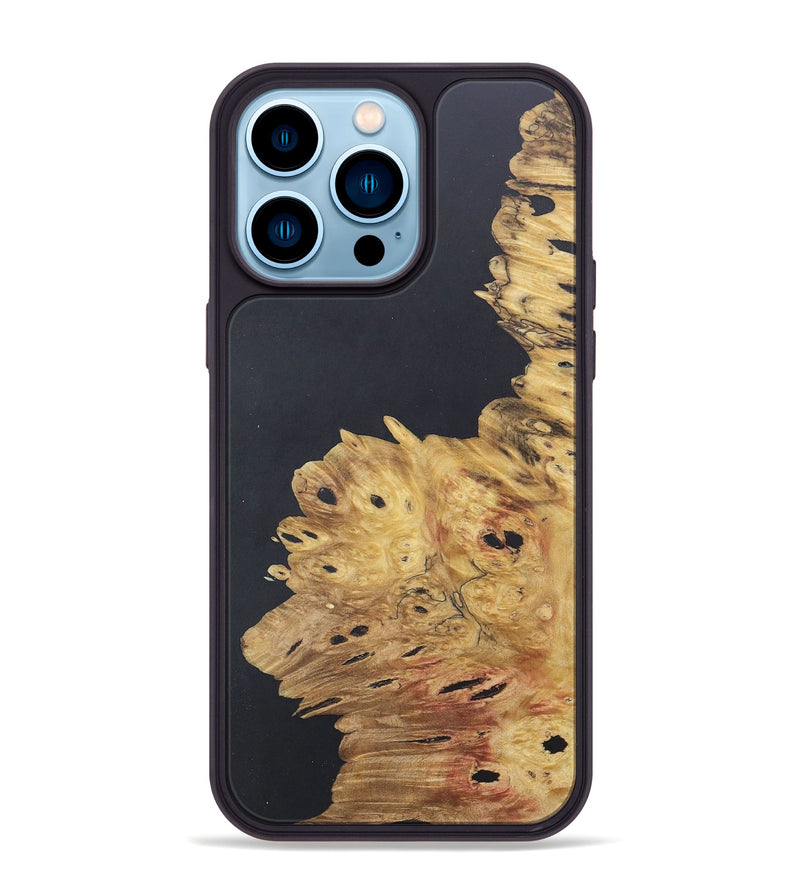 iPhone 14 Pro Max Wood+Resin Phone Case - Axel (Pure Black, 690559)