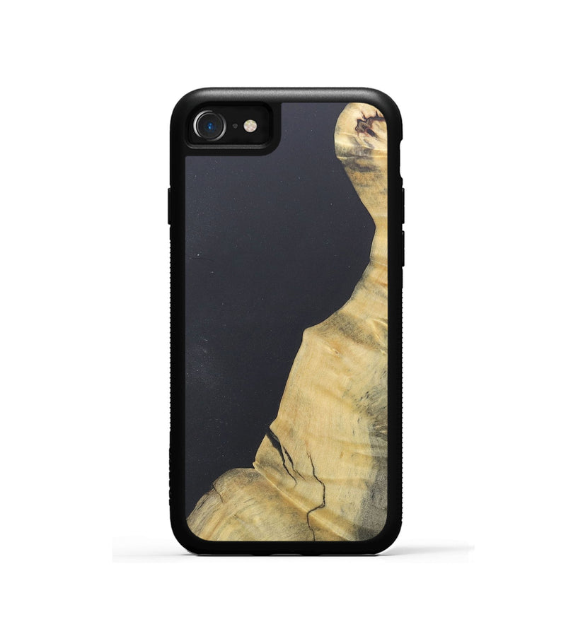 iPhone SE Wood+Resin Phone Case - Jaslene (Pure Black, 690561)