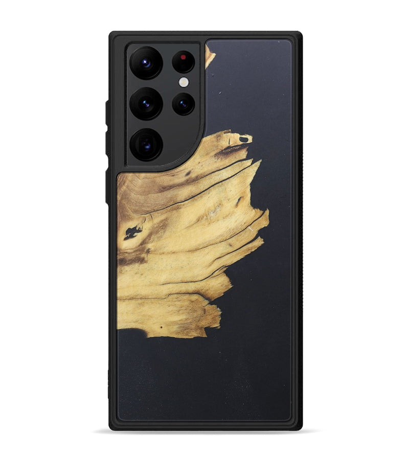 Galaxy S22 Ultra Wood+Resin Phone Case - Jazmin (Pure Black, 690562)