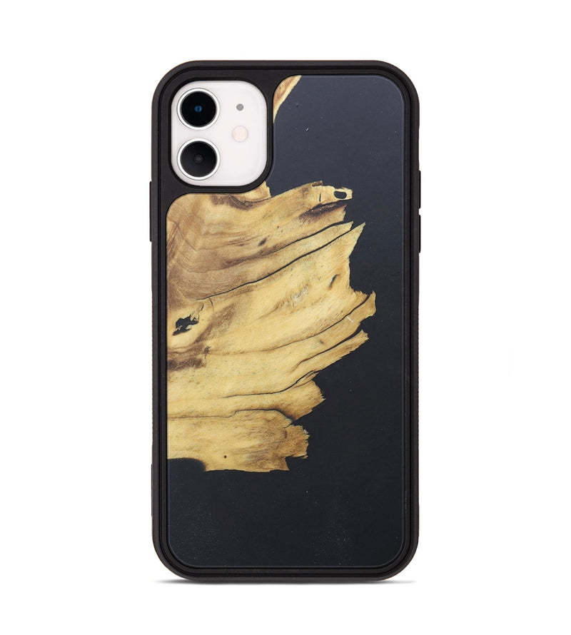 iPhone 11 Wood+Resin Phone Case - Jazmin (Pure Black, 690562)