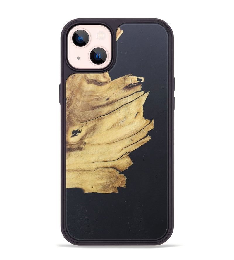 iPhone 14 Plus Wood+Resin Phone Case - Jazmin (Pure Black, 690562)