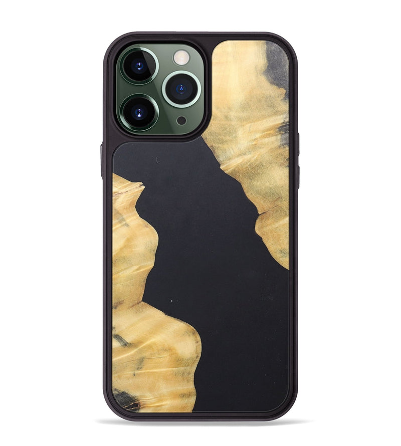 iPhone 13 Pro Max Wood+Resin Phone Case - Kadence (Pure Black, 690564)