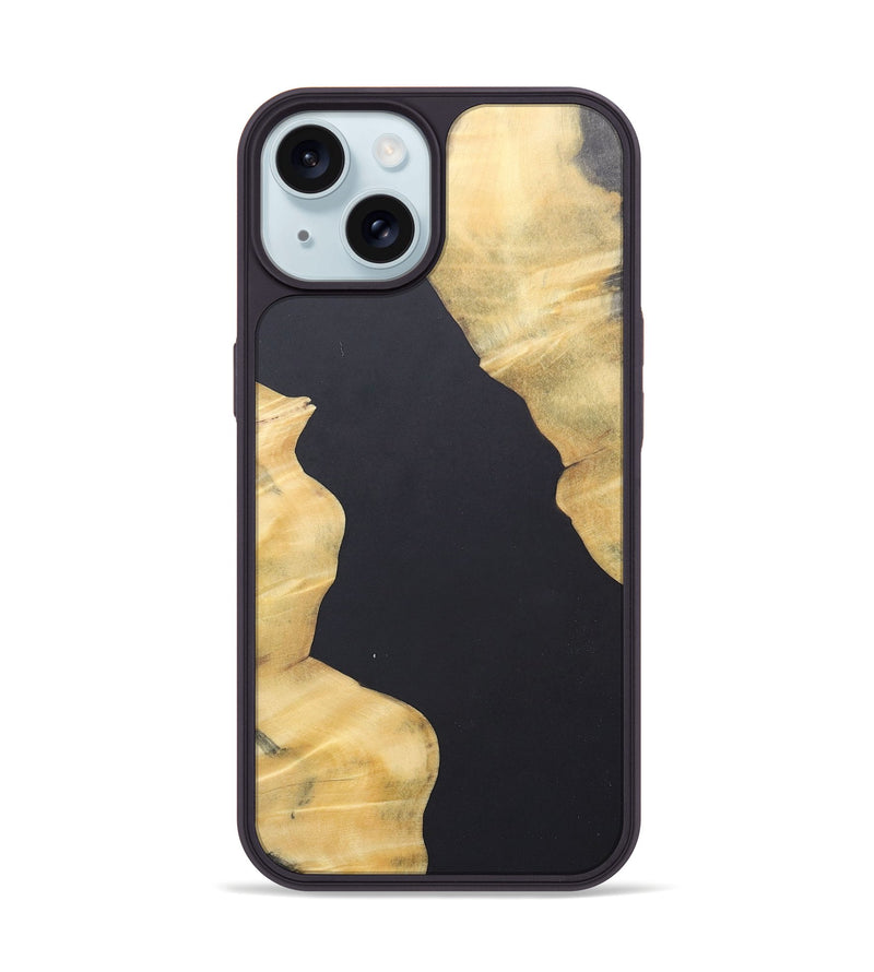 iPhone 15 Wood+Resin Phone Case - Kadence (Pure Black, 690564)