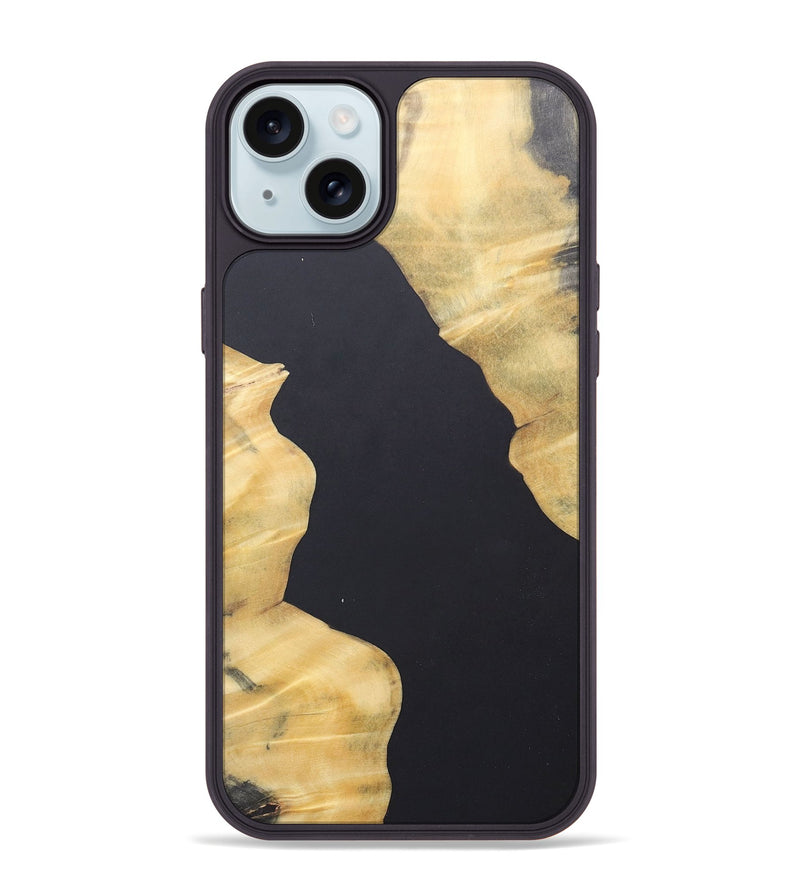 iPhone 15 Plus Wood+Resin Phone Case - Kadence (Pure Black, 690564)