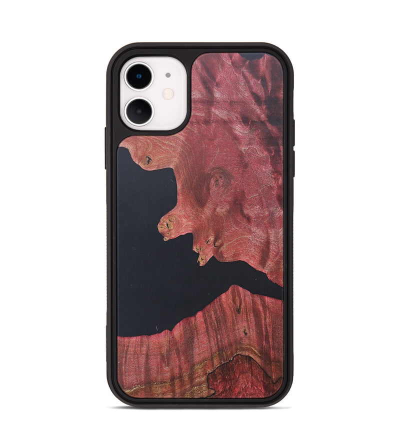 iPhone 11 Wood+Resin Phone Case - Amina (Pure Black, 690565)
