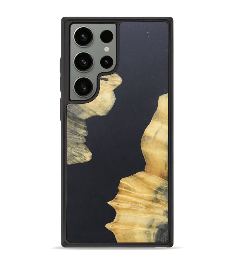 Galaxy S23 Ultra Wood+Resin Phone Case - Adelaide (Pure Black, 690568)