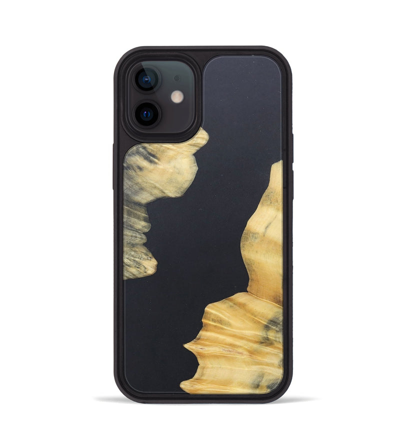 iPhone 12 Wood+Resin Phone Case - Adelaide (Pure Black, 690568)