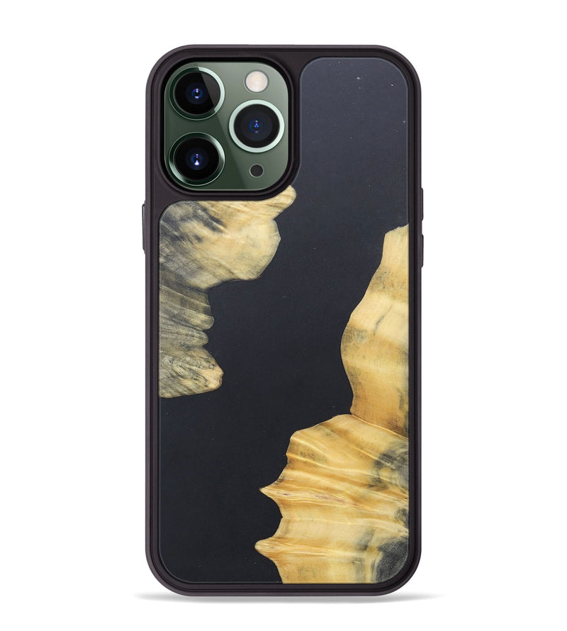 iPhone 13 Pro Max Wood+Resin Phone Case - Adelaide (Pure Black, 690568)