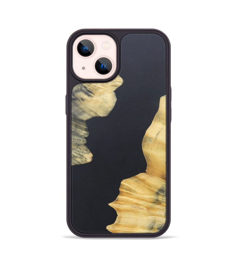 iPhone 14 Wood+Resin Phone Case - Adelaide (Pure Black, 690568)