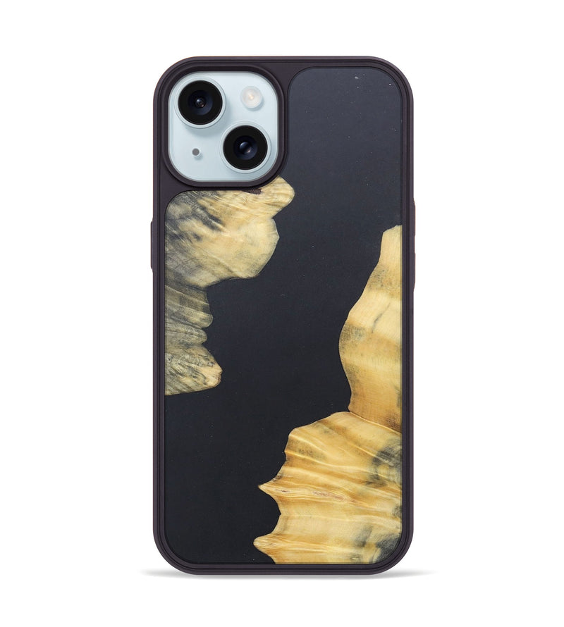 iPhone 15 Wood+Resin Phone Case - Adelaide (Pure Black, 690568)