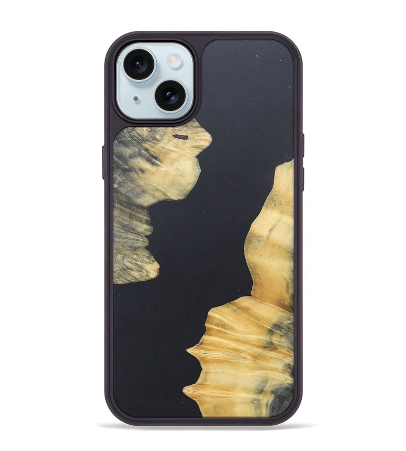 iPhone 15 Plus Wood+Resin Phone Case - Adelaide (Pure Black, 690568)