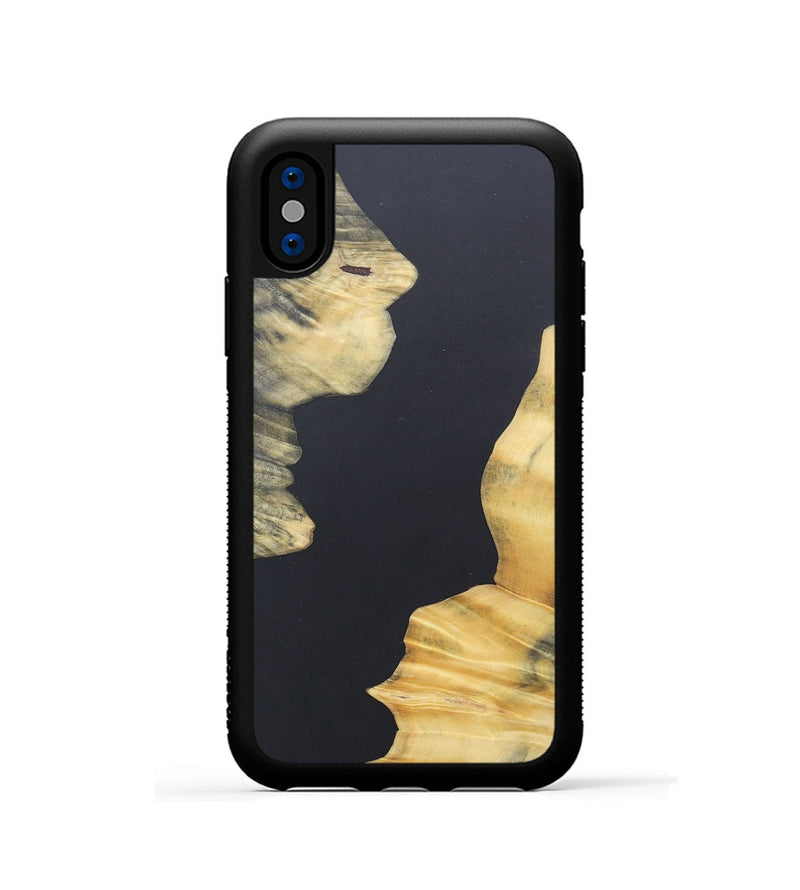 iPhone Xs Wood+Resin Phone Case - Adelaide (Pure Black, 690568)