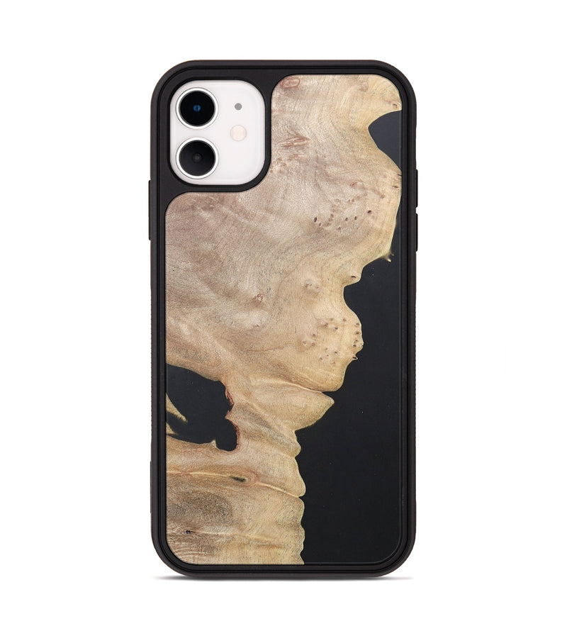 iPhone 11 Wood+Resin Phone Case - Perla (Pure Black, 690571)