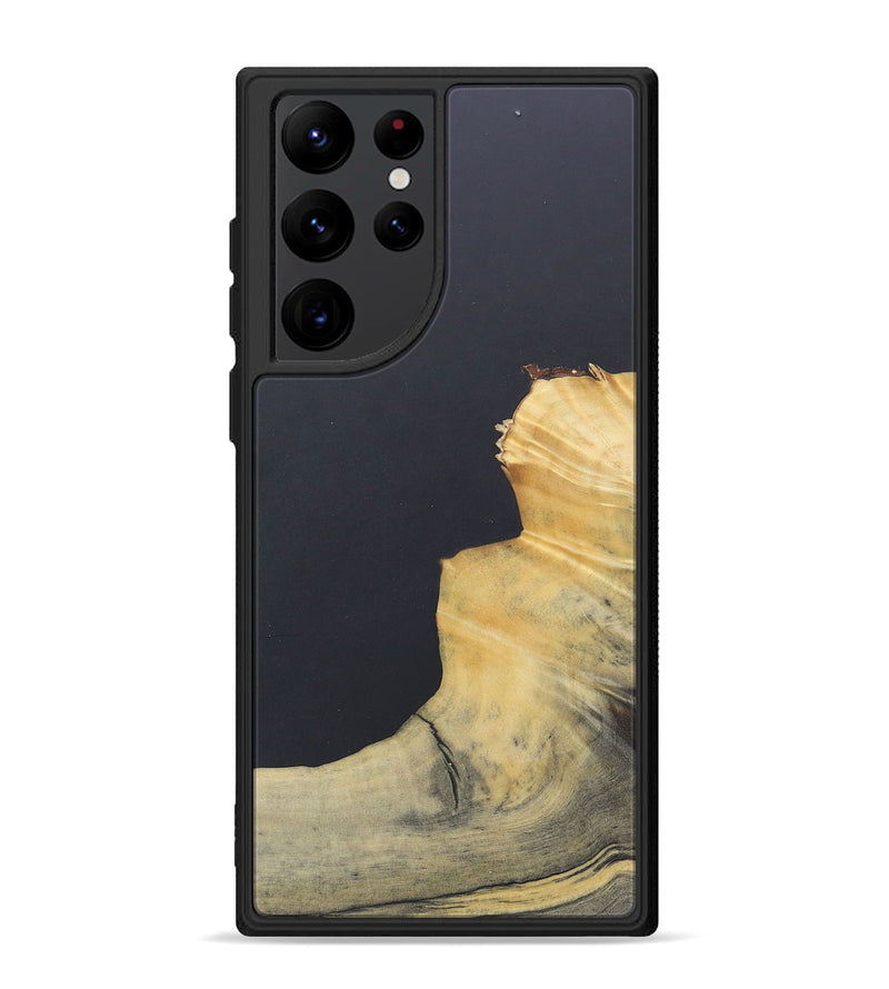 Galaxy S22 Ultra Wood+Resin Phone Case - Emil (Pure Black, 690572)
