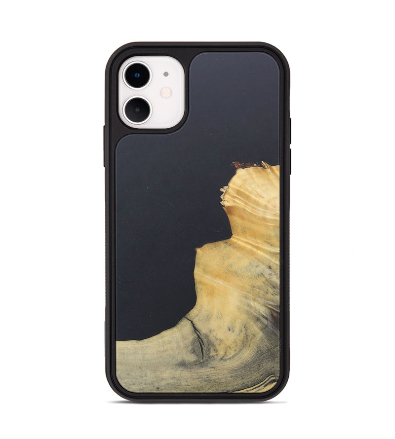 iPhone 11 Wood+Resin Phone Case - Emil (Pure Black, 690572)