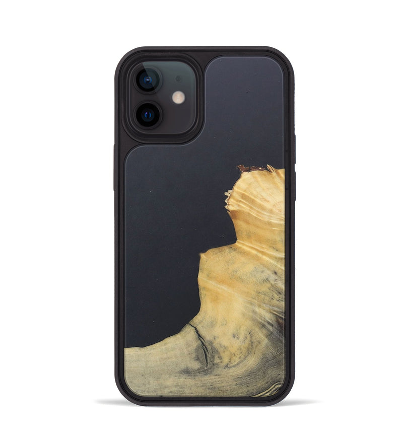 iPhone 12 Wood+Resin Phone Case - Emil (Pure Black, 690572)