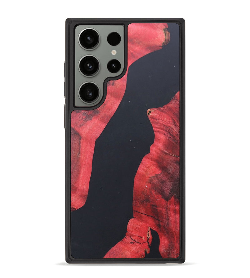 Galaxy S23 Ultra Wood+Resin Phone Case - Deneen (Pure Black, 690573)