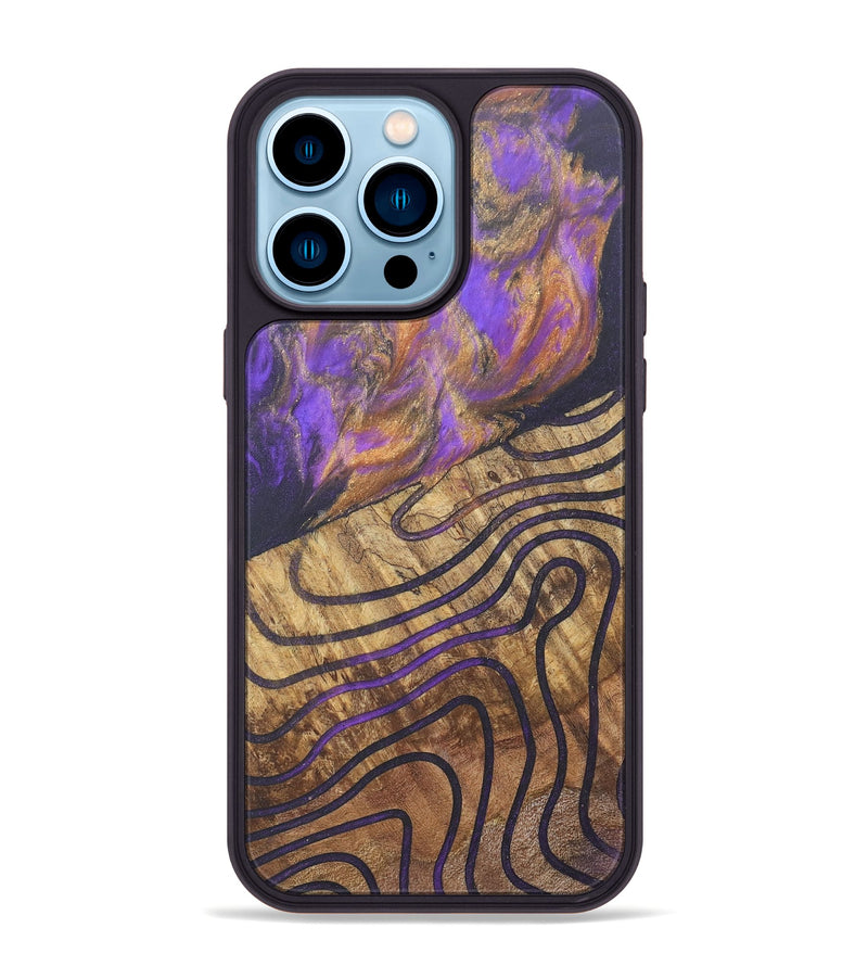 iPhone 14 Pro Max Wood+Resin Phone Case - Anderson (Pattern, 690575)
