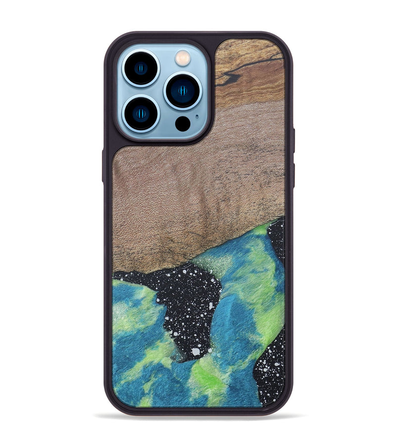 iPhone 14 Pro Max Wood+Resin Phone Case - Callie (Cosmos, 690603)