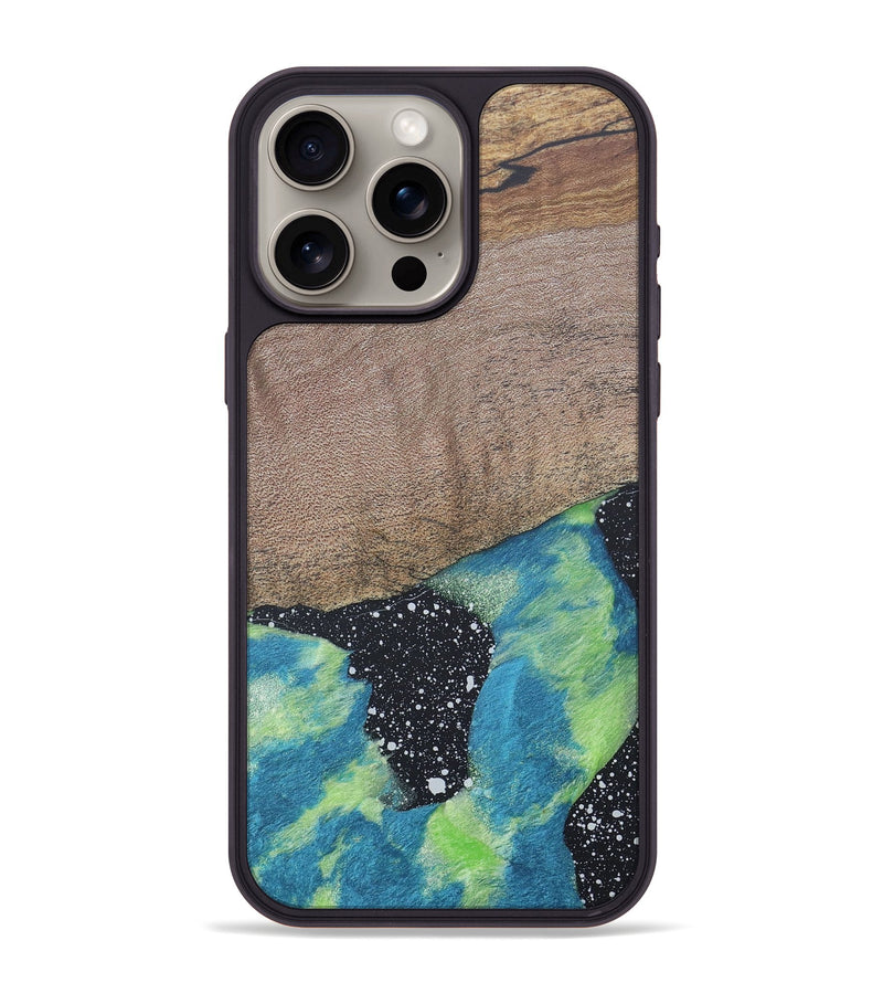iPhone 15 Pro Max Wood+Resin Phone Case - Callie (Cosmos, 690603)