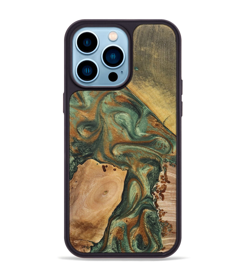 iPhone 14 Pro Max Wood+Resin Phone Case - Luella (Mosaic, 690638)