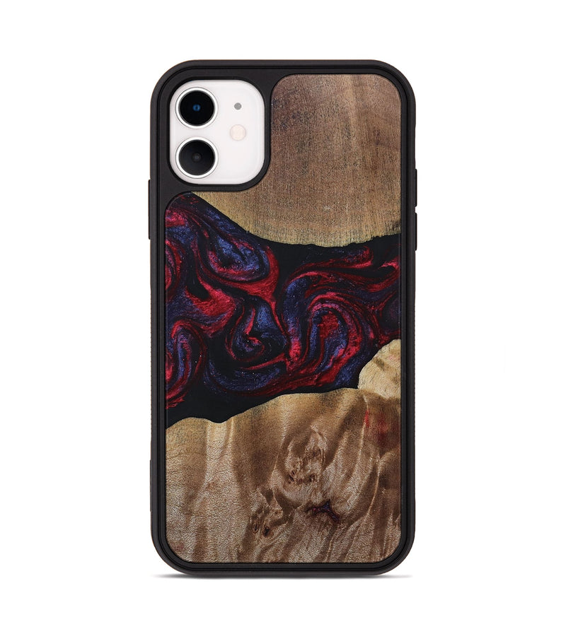 iPhone 11 Wood+Resin Phone Case - Maggie (Red, 690675)