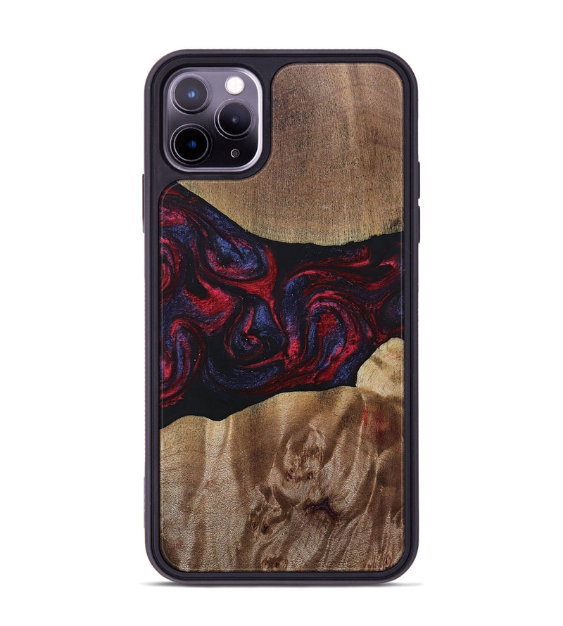 iPhone 11 Pro Max Wood+Resin Phone Case - Maggie (Red, 690675)