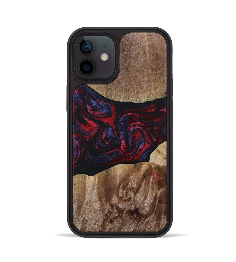 iPhone 12 Wood+Resin Phone Case - Maggie (Red, 690675)