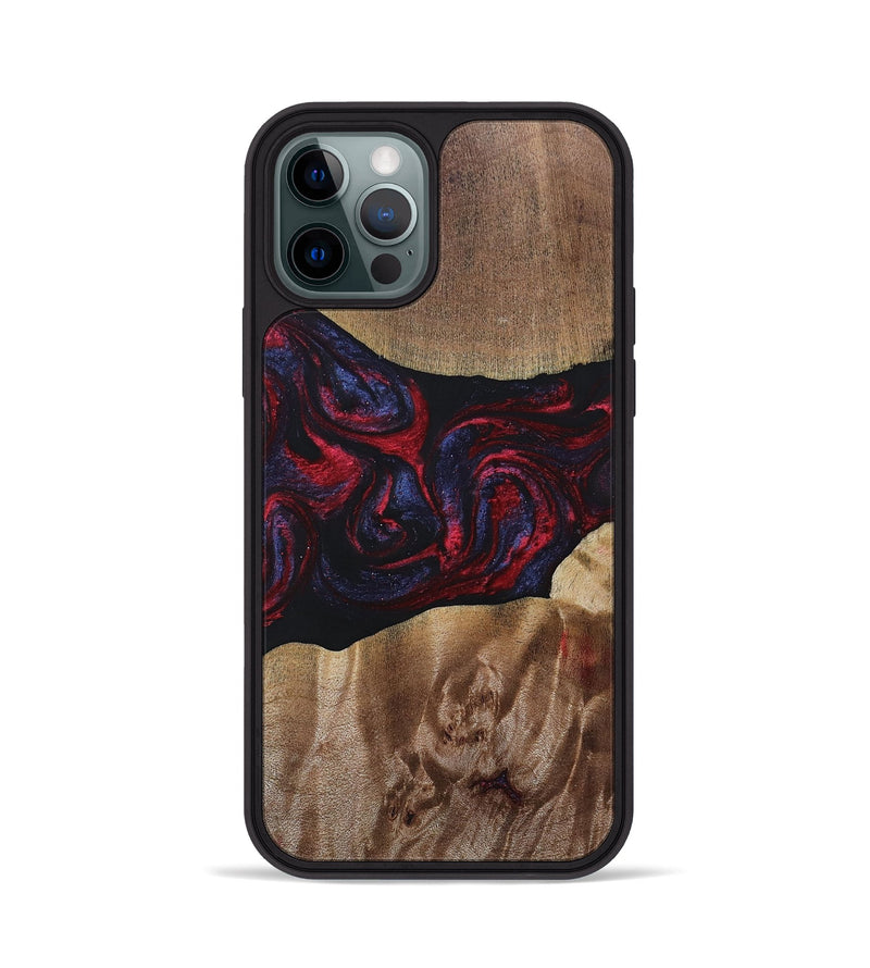 iPhone 12 Pro Wood+Resin Phone Case - Maggie (Red, 690675)