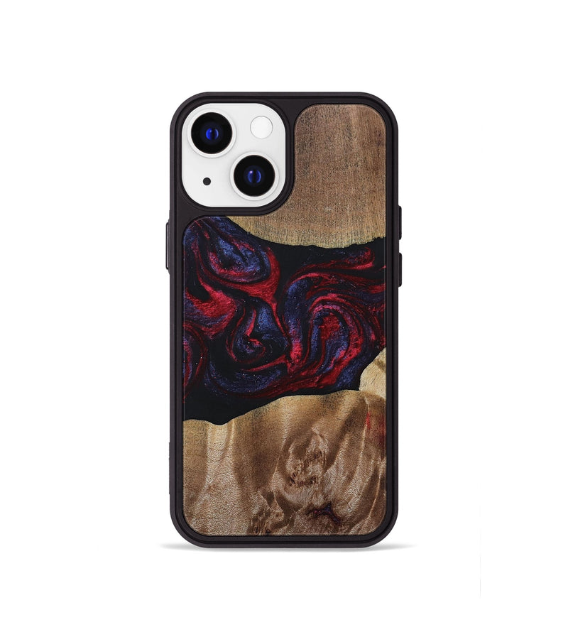 iPhone 13 mini Wood+Resin Phone Case - Maggie (Red, 690675)