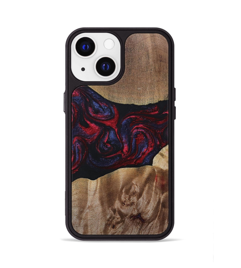 iPhone 13 Wood+Resin Phone Case - Maggie (Red, 690675)