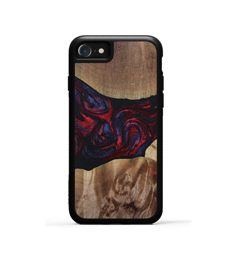 iPhone SE Wood+Resin Phone Case - Maggie (Red, 690675)