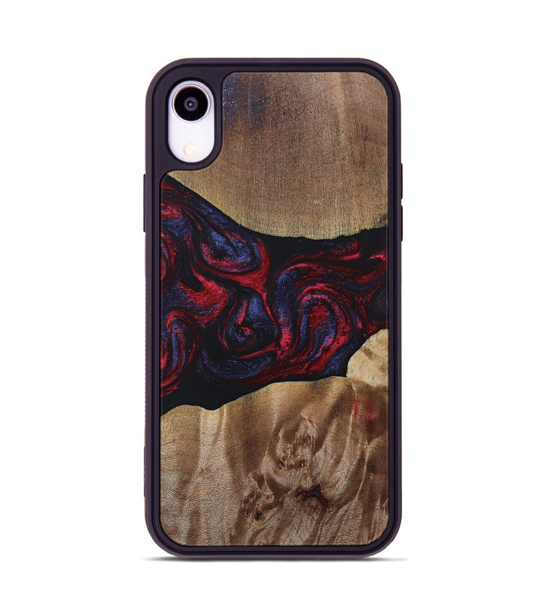 iPhone Xr Wood+Resin Phone Case - Maggie (Red, 690675)