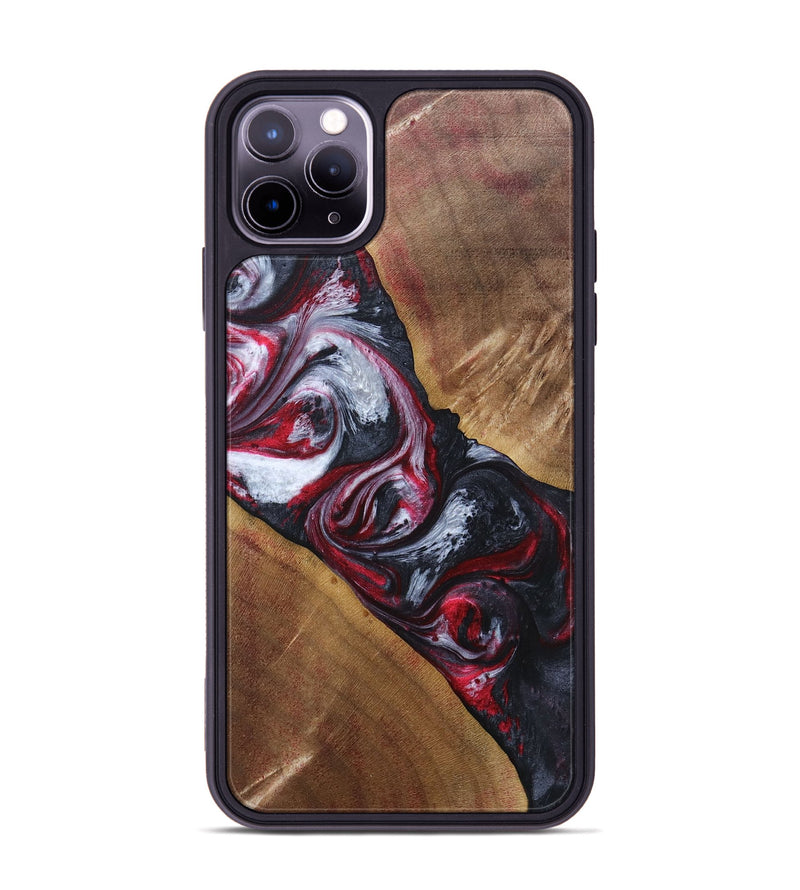 iPhone 11 Pro Max Wood+Resin Phone Case - Winifred (Red, 690684)