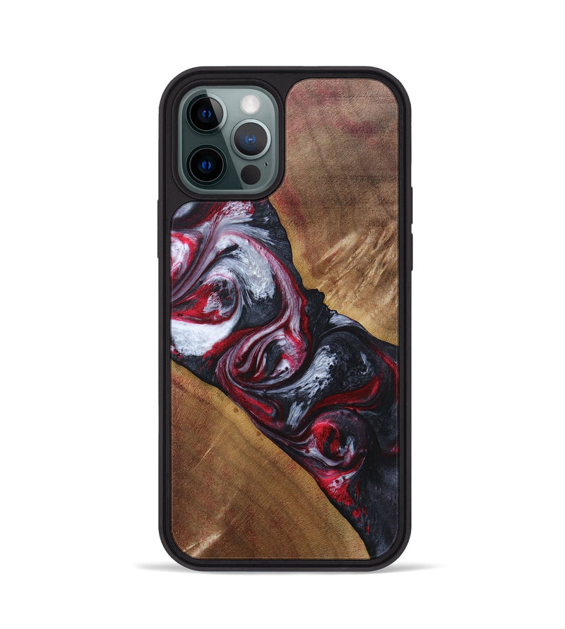 iPhone 12 Pro Wood+Resin Phone Case - Winifred (Red, 690684)