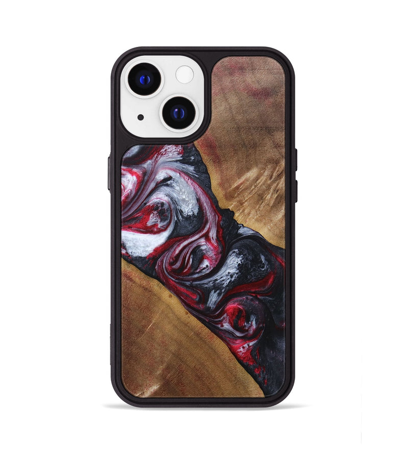 iPhone 13 Wood+Resin Phone Case - Winifred (Red, 690684)