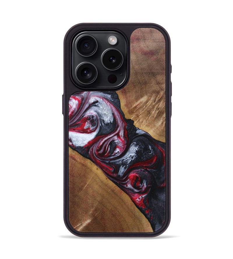 iPhone 15 Pro Wood+Resin Phone Case - Winifred (Red, 690684)