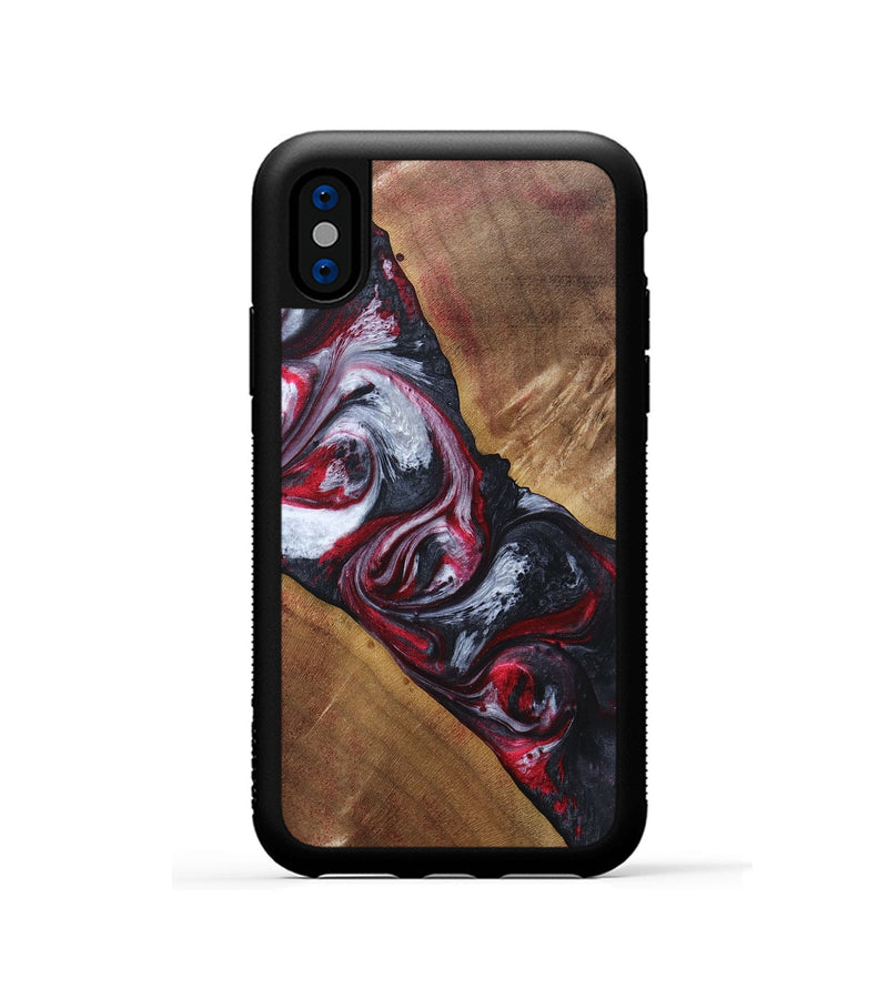 iPhone Xs Wood+Resin Phone Case - Winifred (Red, 690684)