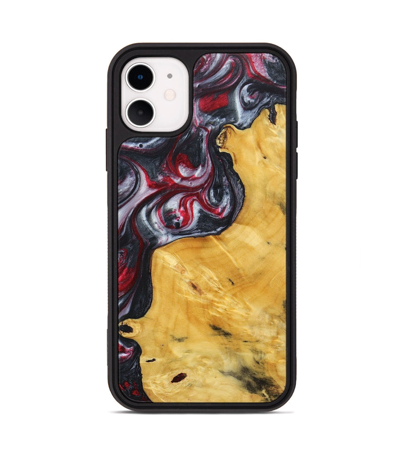 iPhone 11 Wood+Resin Phone Case - Reign (Red, 690686)