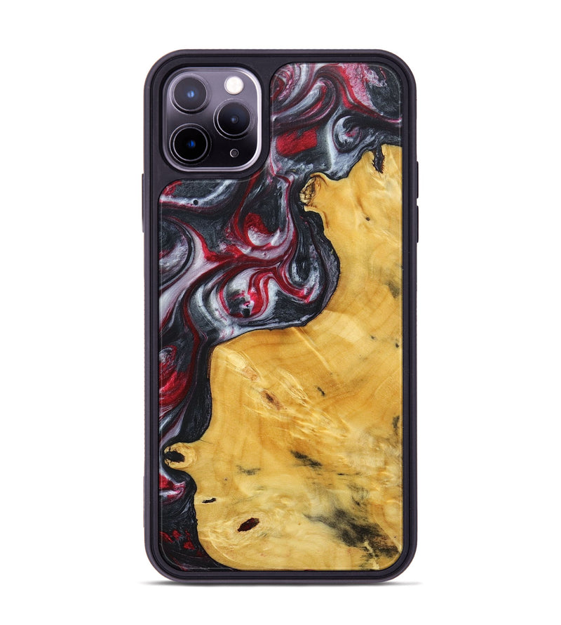 iPhone 11 Pro Max Wood+Resin Phone Case - Reign (Red, 690686)