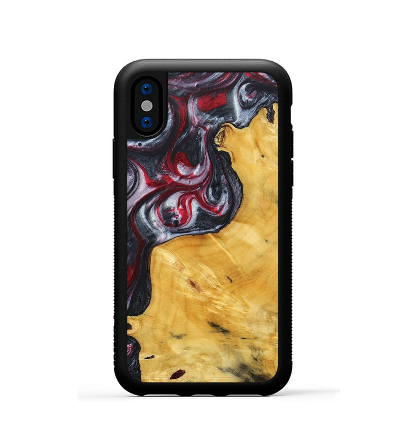 iPhone Xs Wood+Resin Phone Case - Reign (Red, 690686)