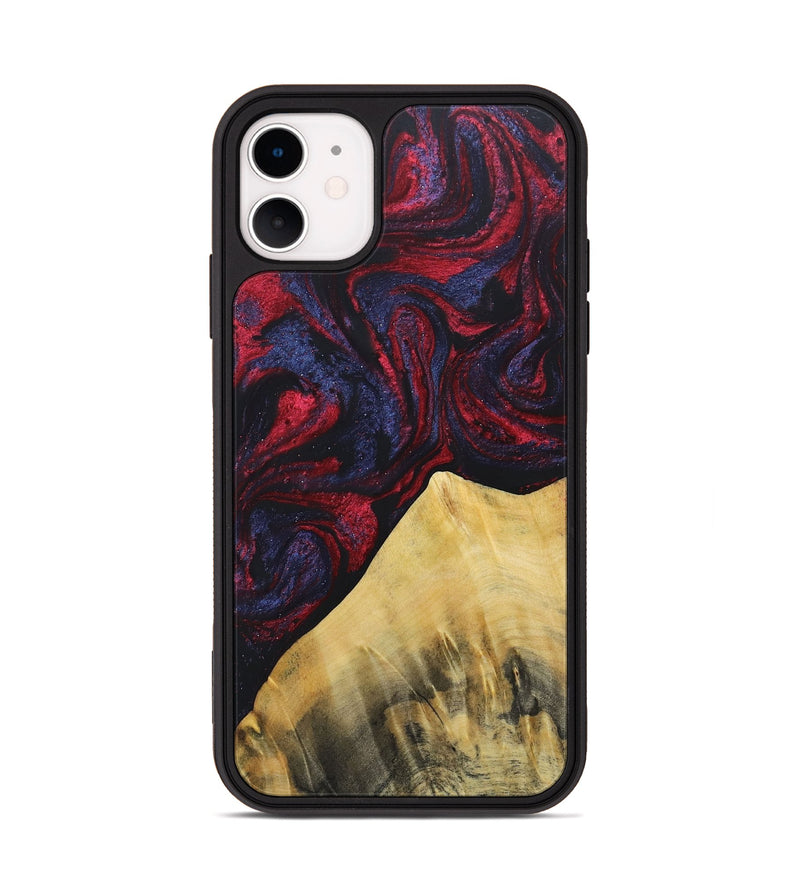 iPhone 11 Wood+Resin Phone Case - Florence (Red, 690693)