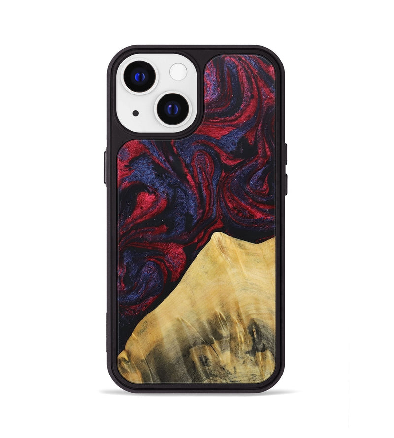 iPhone 13 Wood+Resin Phone Case - Florence (Red, 690693)