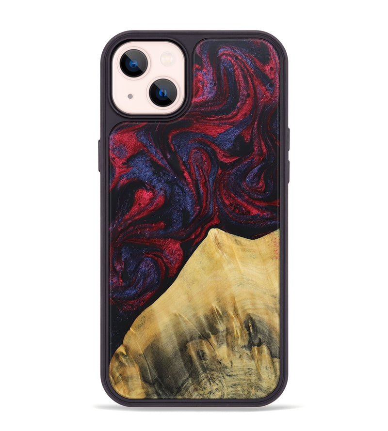 iPhone 14 Plus Wood+Resin Phone Case - Florence (Red, 690693)
