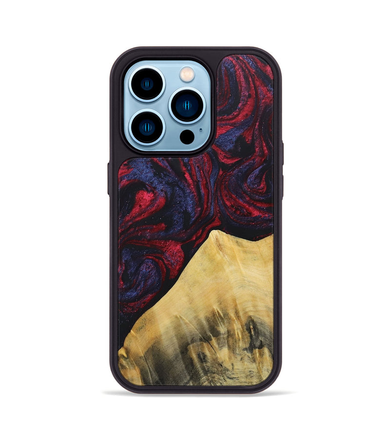 iPhone 14 Pro Wood+Resin Phone Case - Florence (Red, 690693)